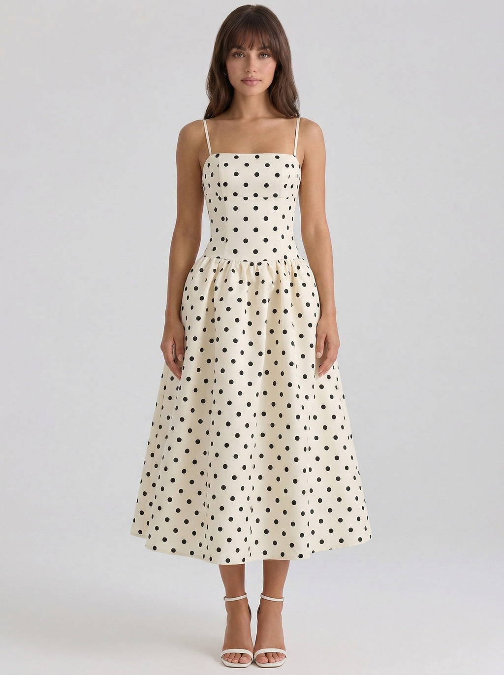 Robe longue à pois