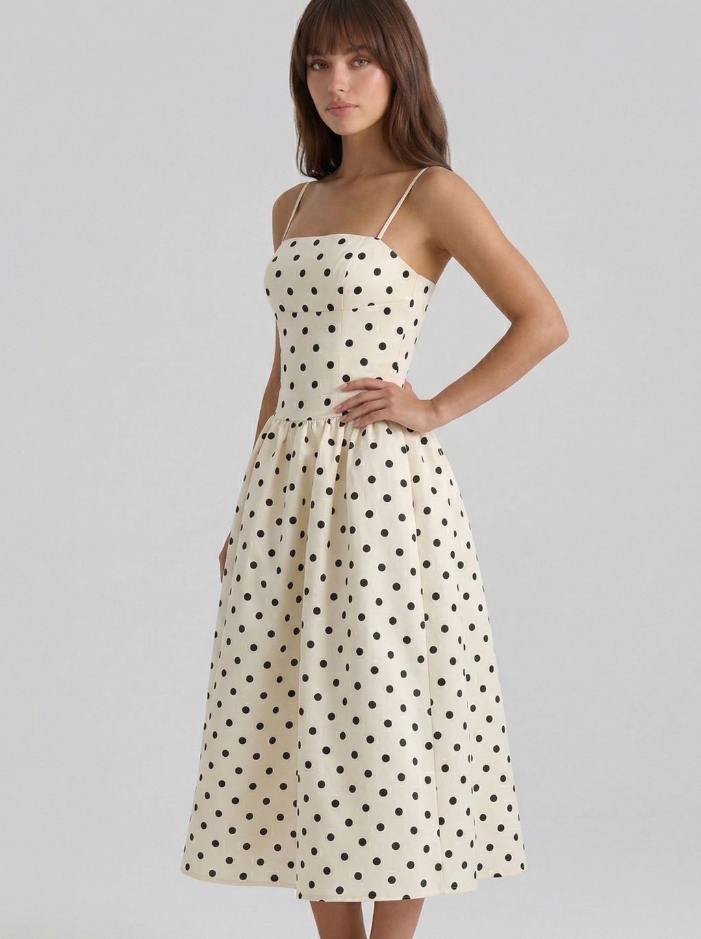 Robe longue à pois
