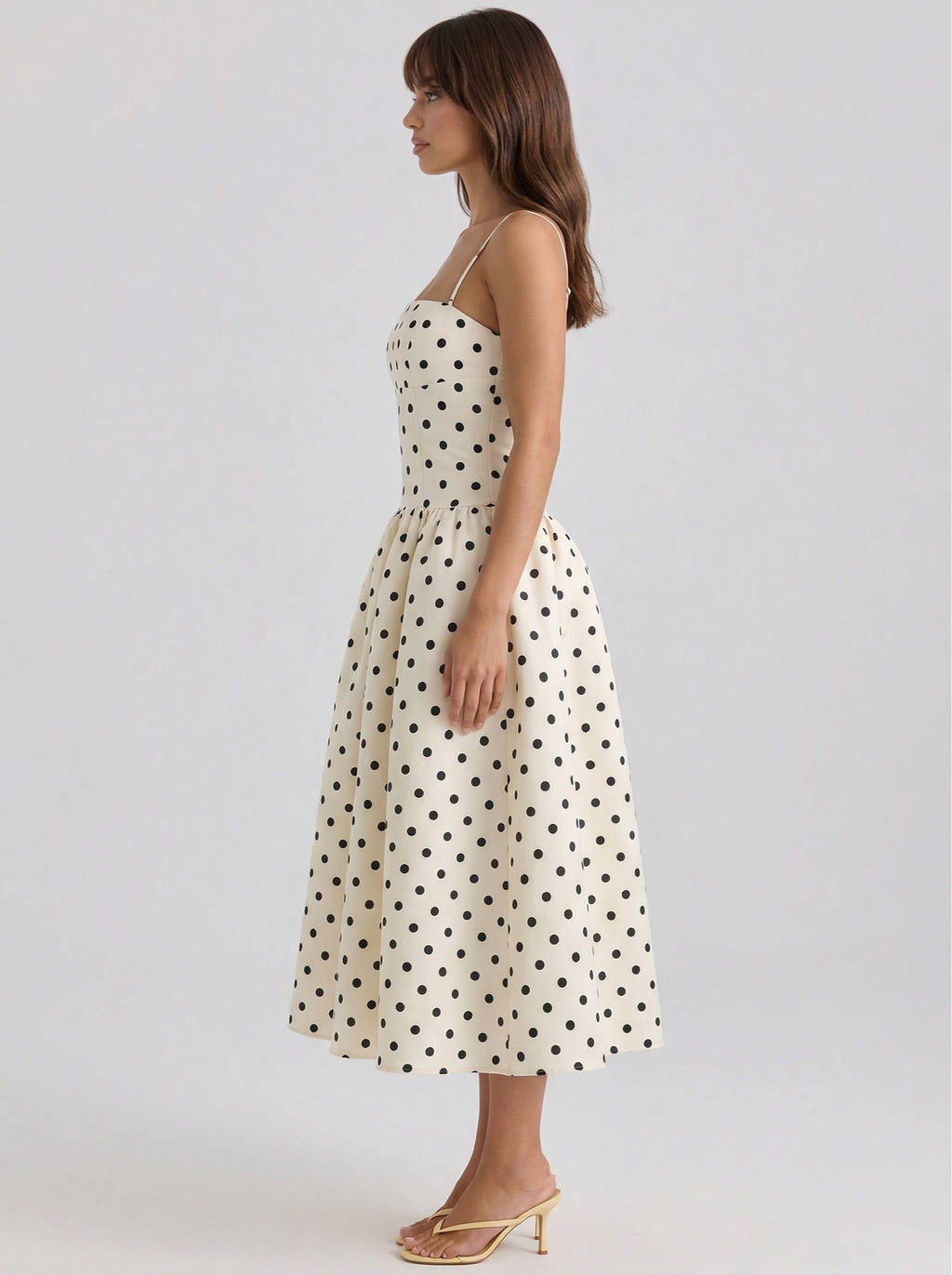 Robe longue à pois