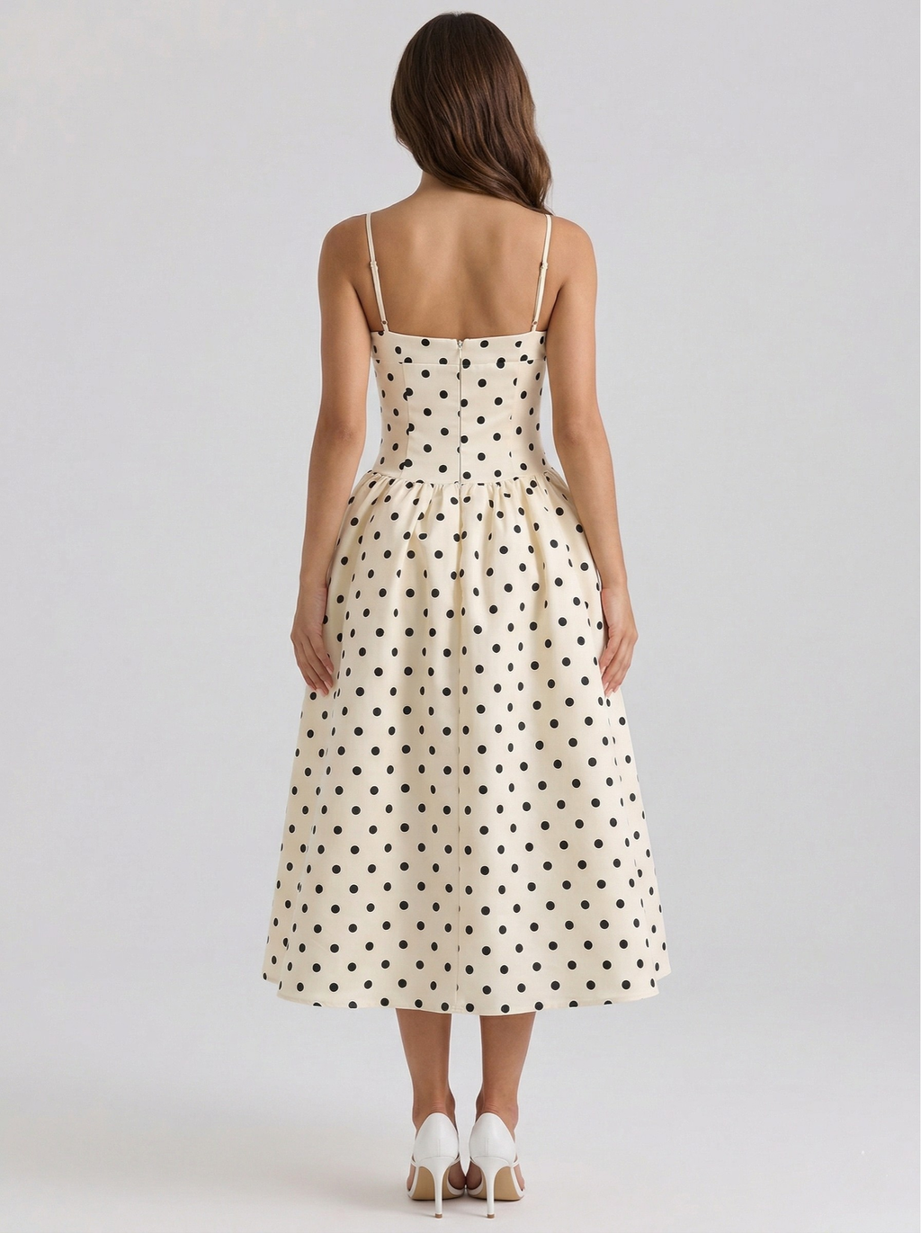 Robe longue à pois