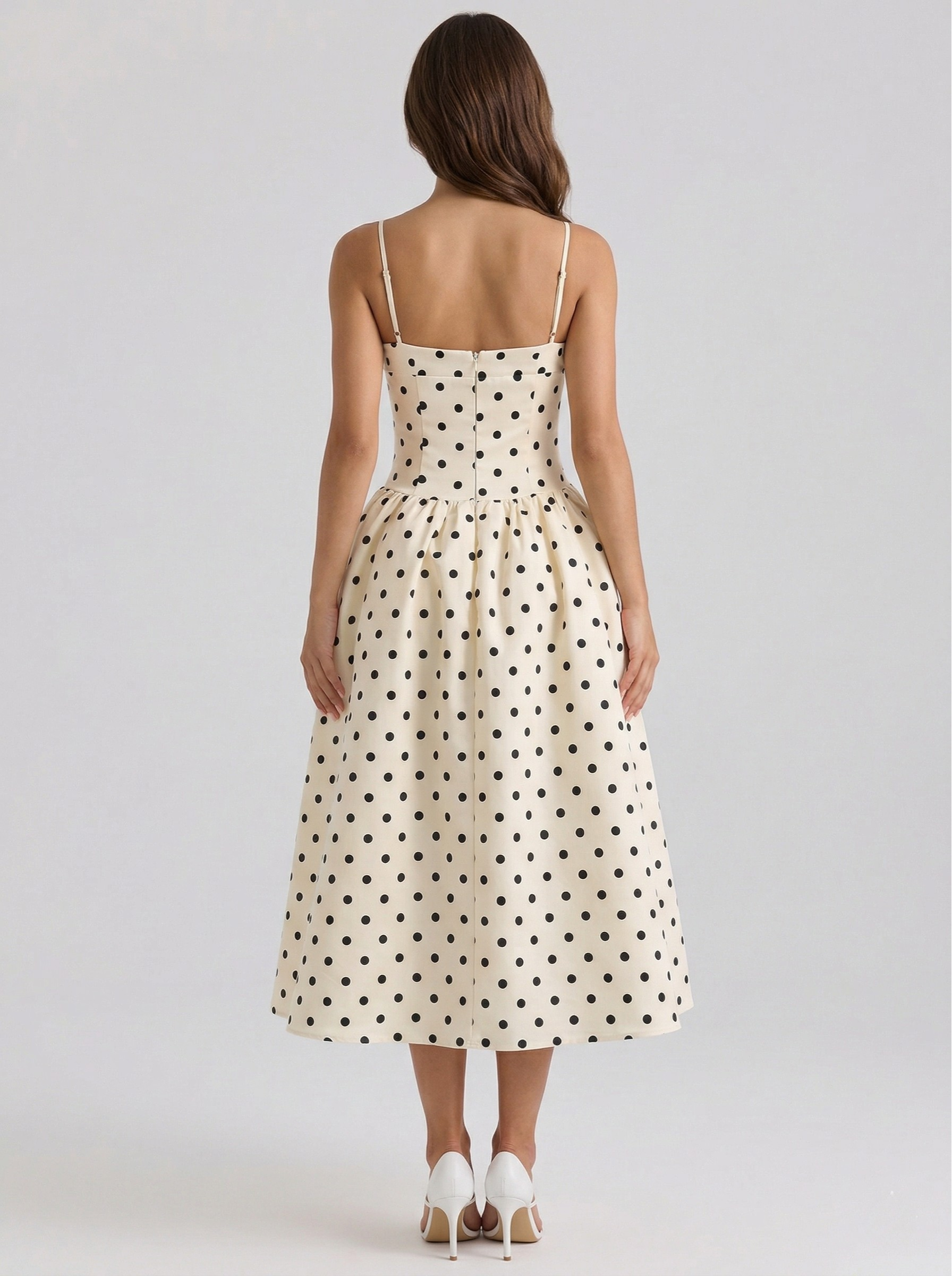 Robe longue à pois